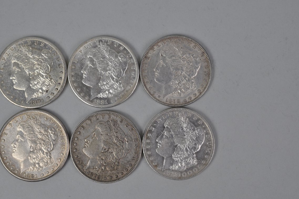 Ten Silver Morgan Dollars, photo 4 of 8