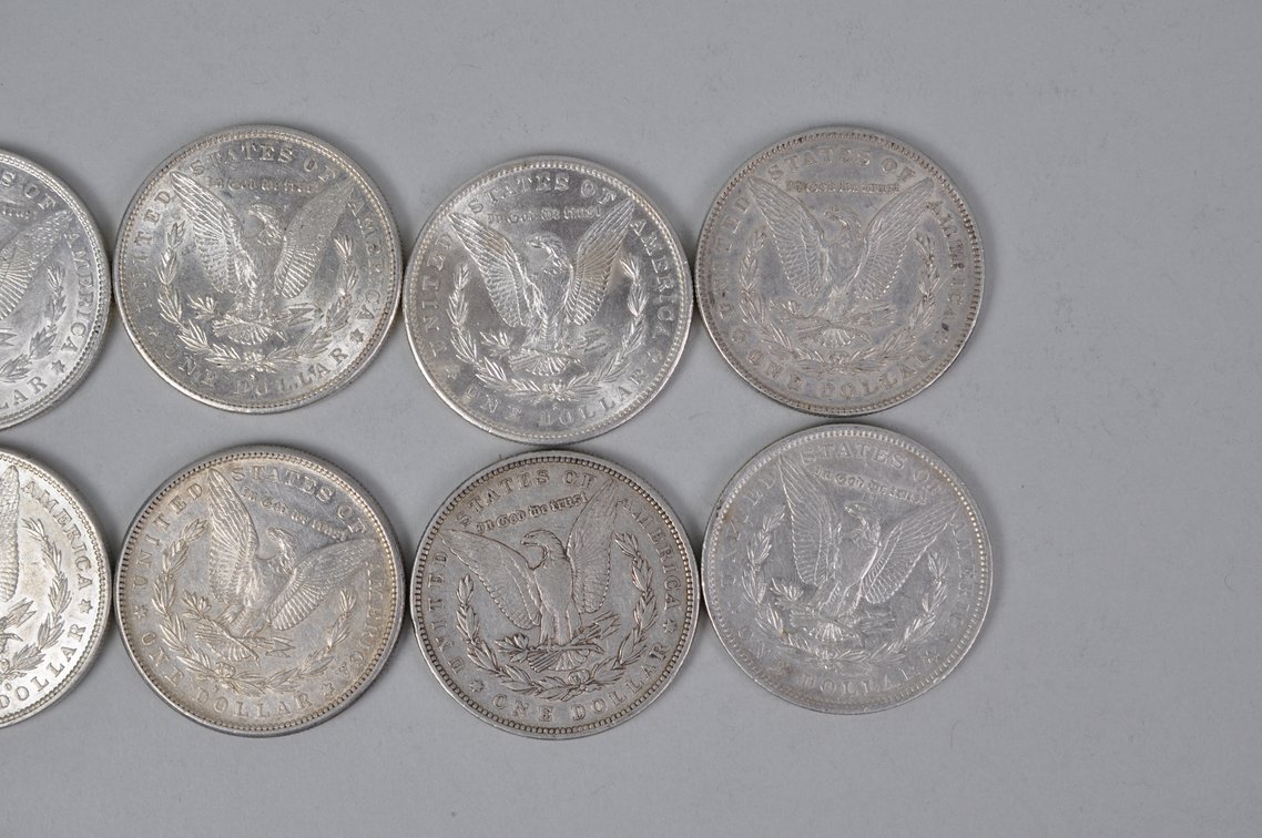 Ten Silver Morgan Dollars, photo 8 of 8