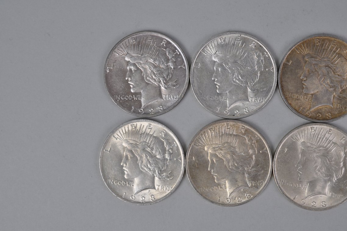 1923 Silver Peace Dollars, photo 2 of 8