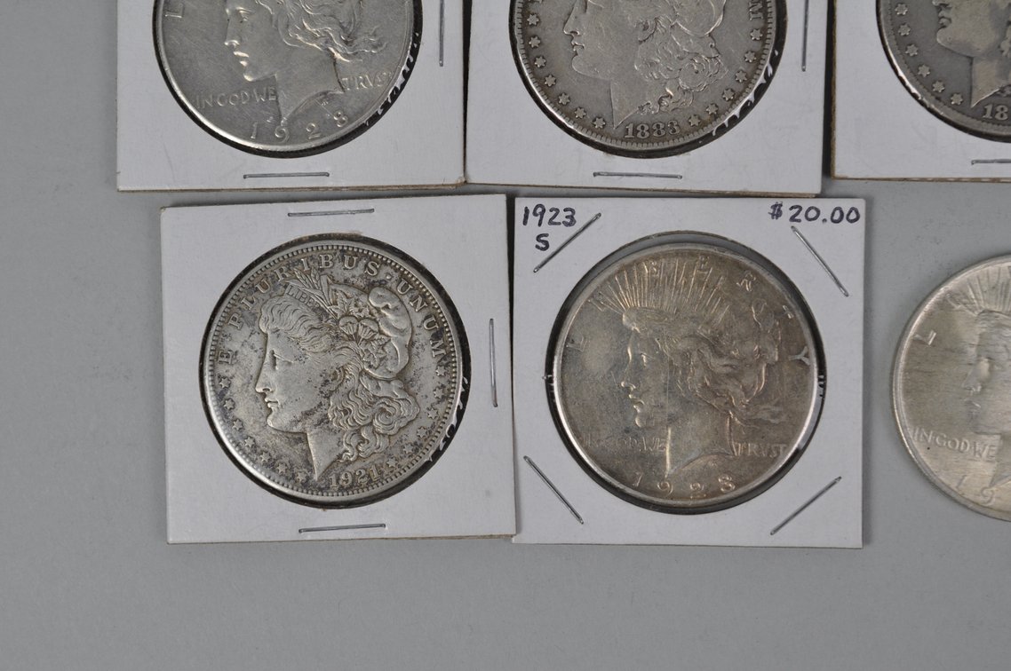 Silver Morgan and Peace Dollars, photo 3 of 10