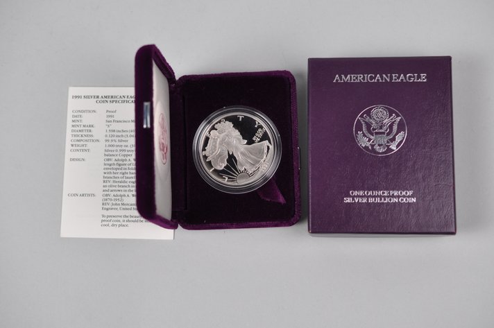 1991 Silver American Eagle in US Mint Box