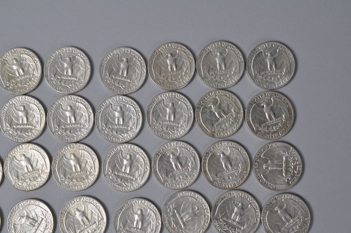 1964 US Silver Quarters, photo 9 of 11