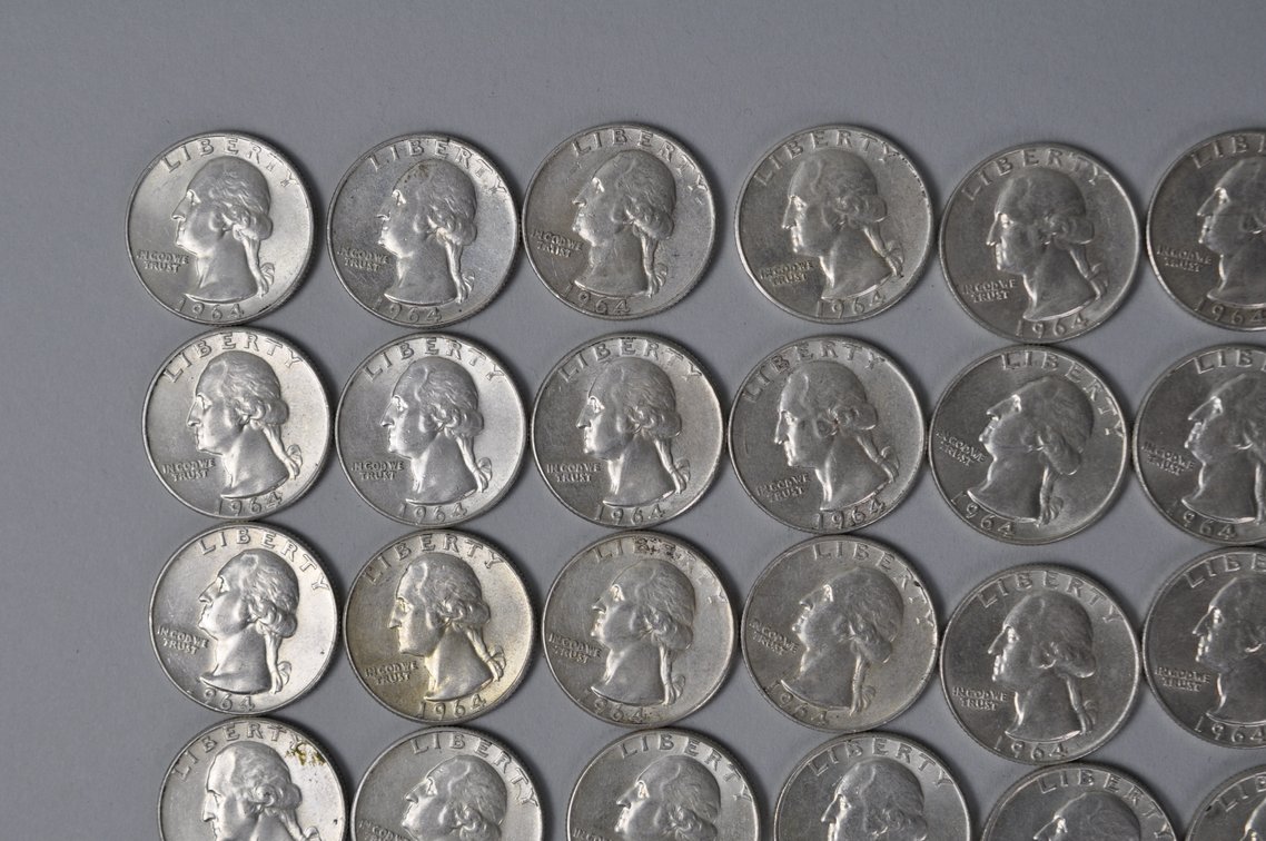 1964 US Silver Quarters, photo 3 of 11