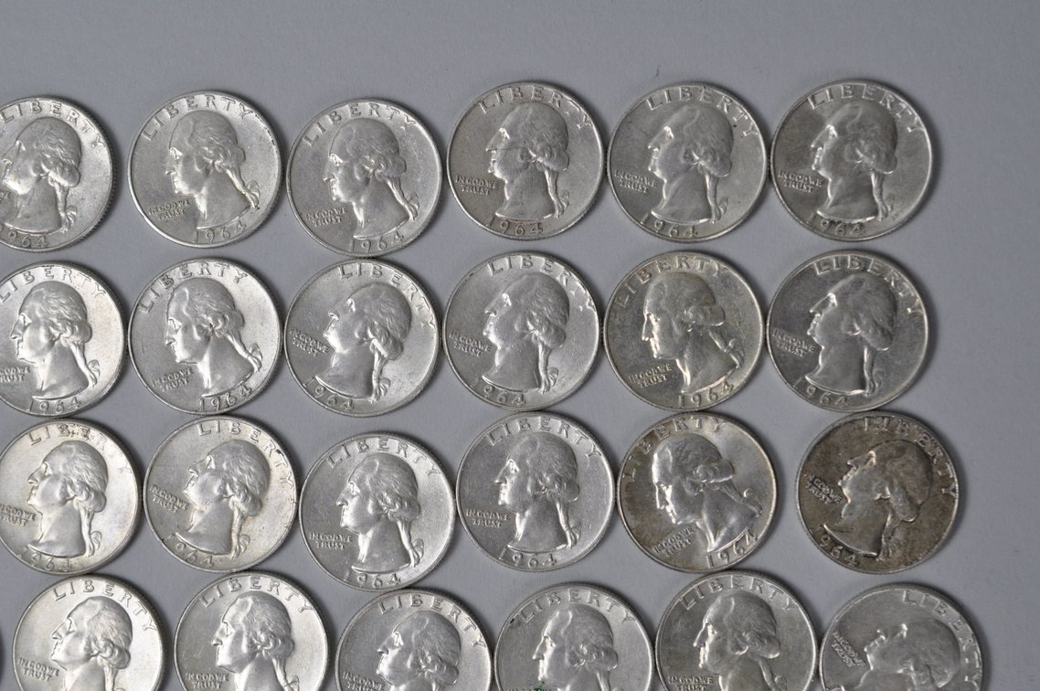 1964 US Silver Quarters, photo 4 of 11