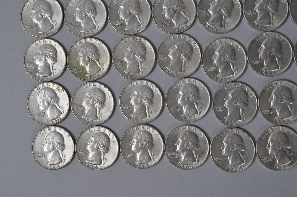1964 US Silver Quarters, photo 5 of 11