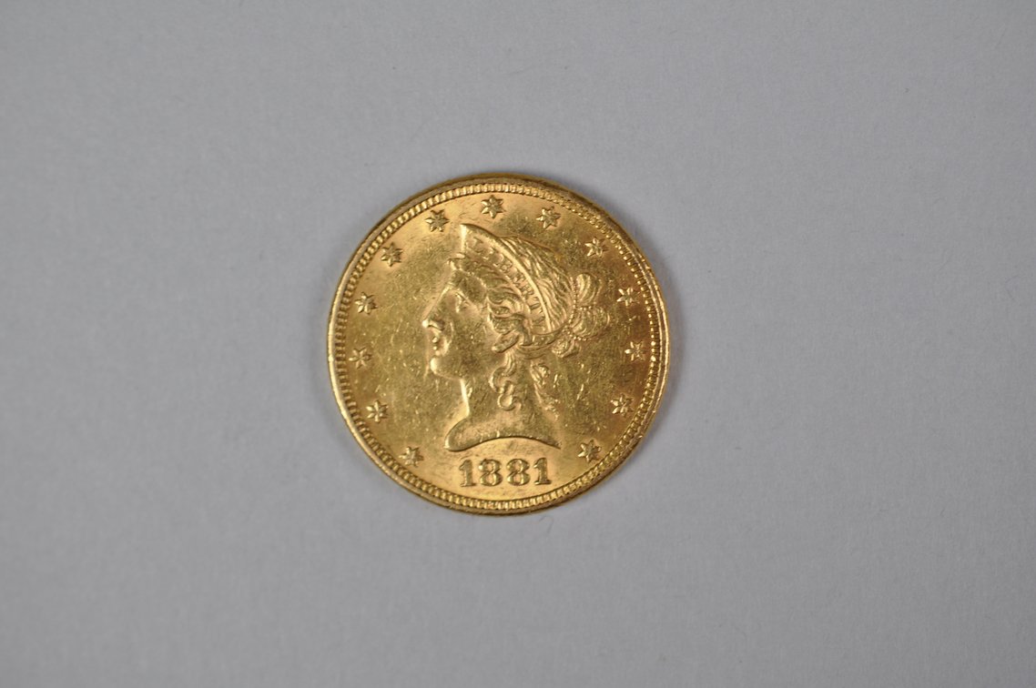 1881 Liberty Eagle Gold XF/AU, photo 2 of 5