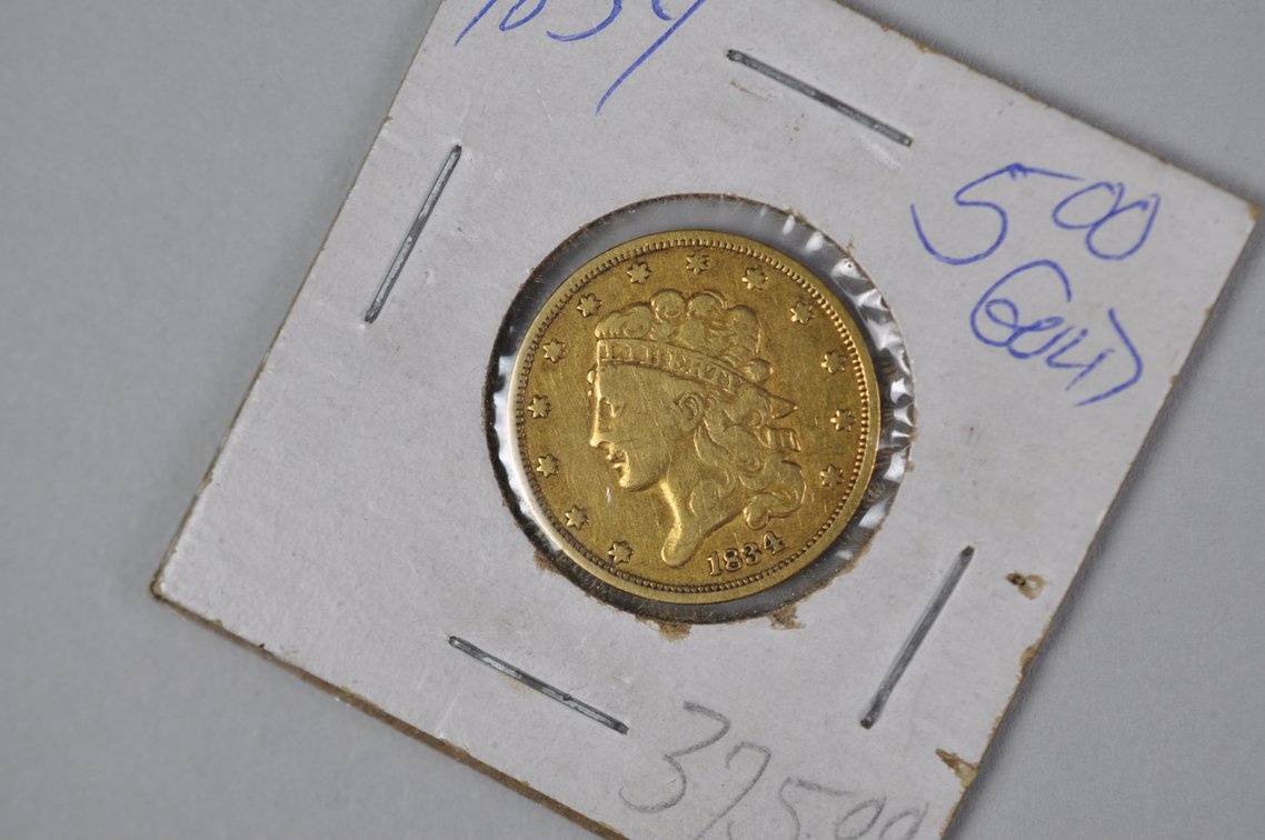 1834 Classic Head Plain Four Half Eagle Gold VG/F, photo 3 of 6