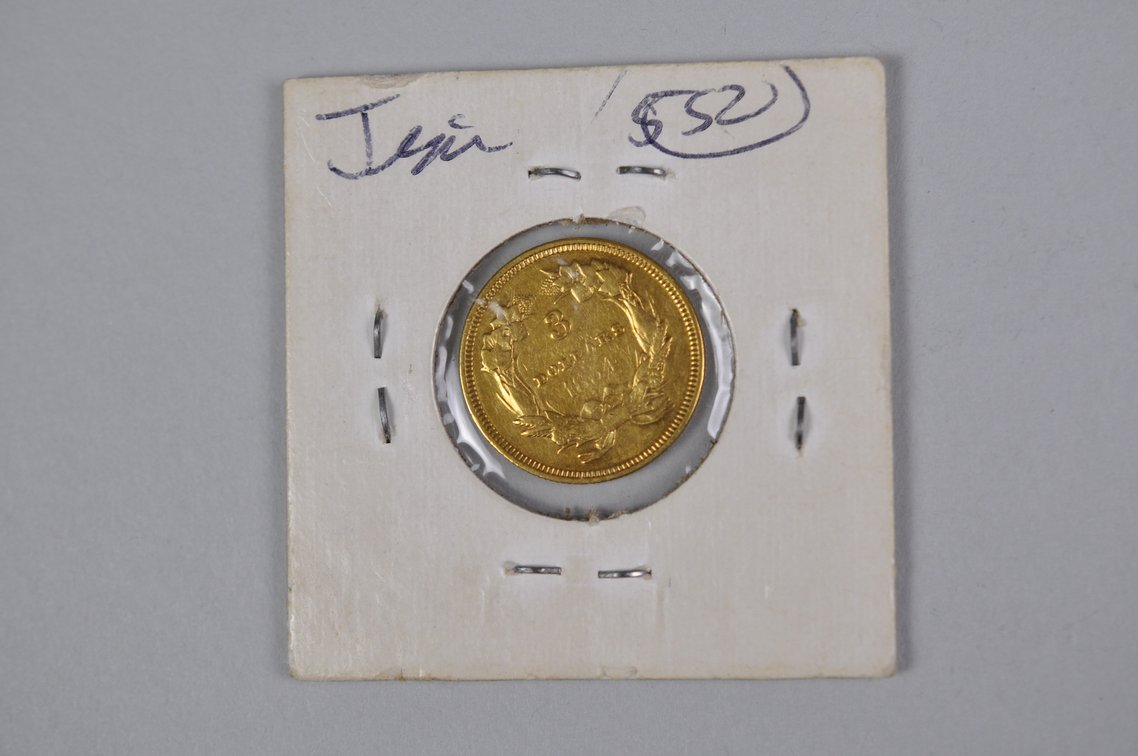 1854 Three Dollar Liberty Gold XF/AU, photo 5 of 6