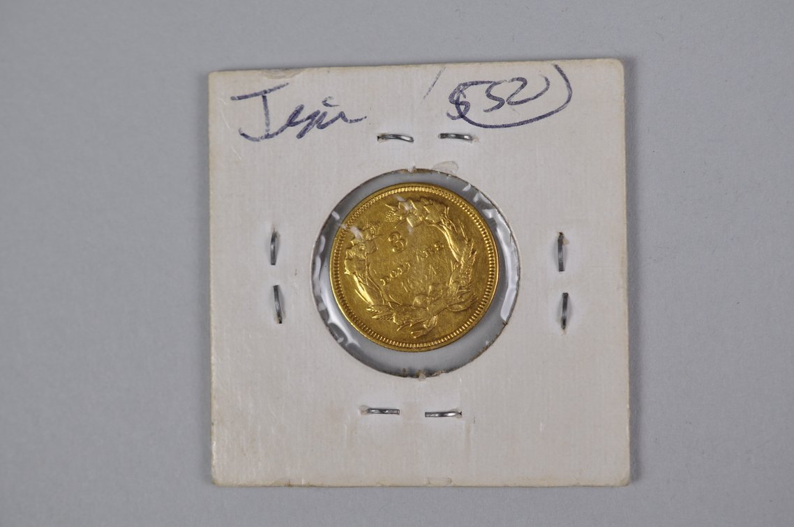 1854 Three Dollar Liberty Gold XF/AU, photo 6 of 6