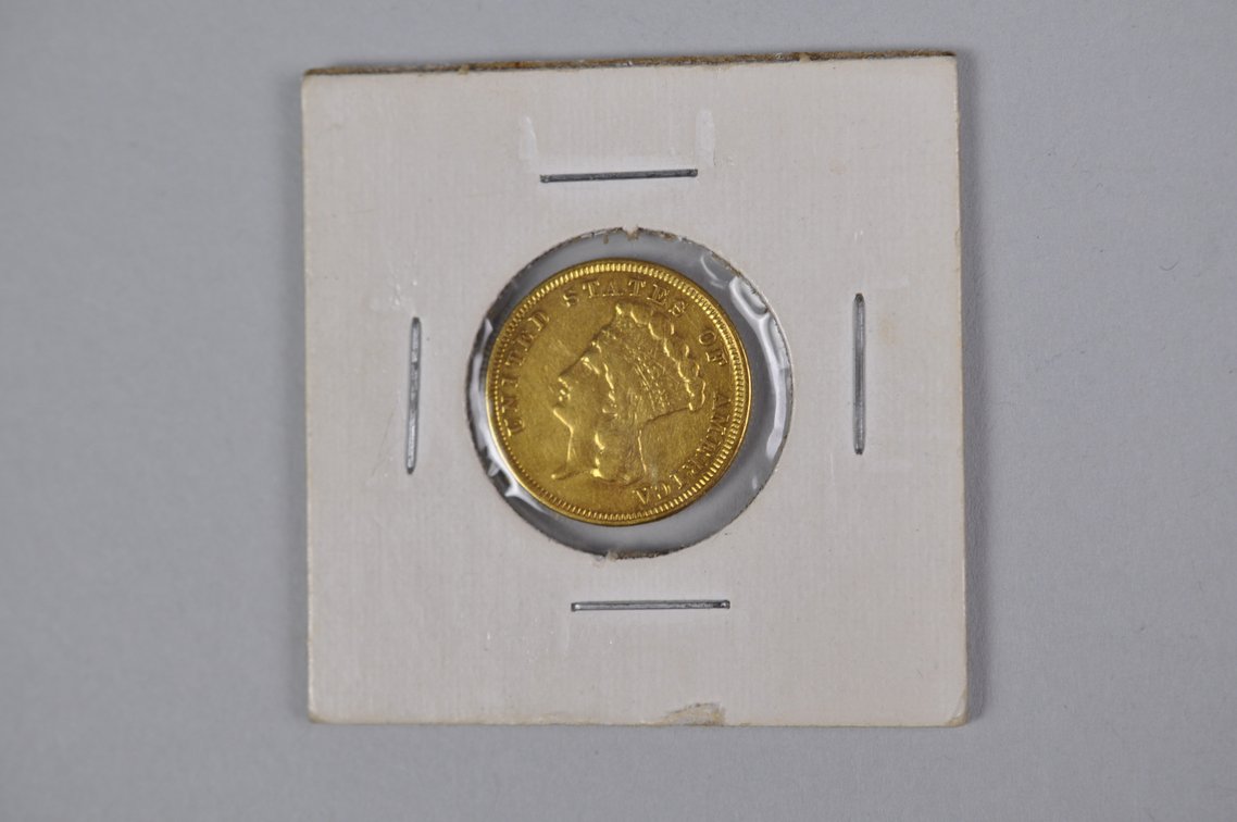 1854 Three Dollar Liberty Gold XF/AU, photo 3 of 6