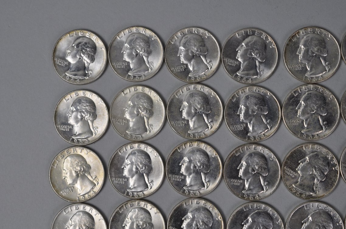 1964 US Silver Quarters, photo 3 of 12