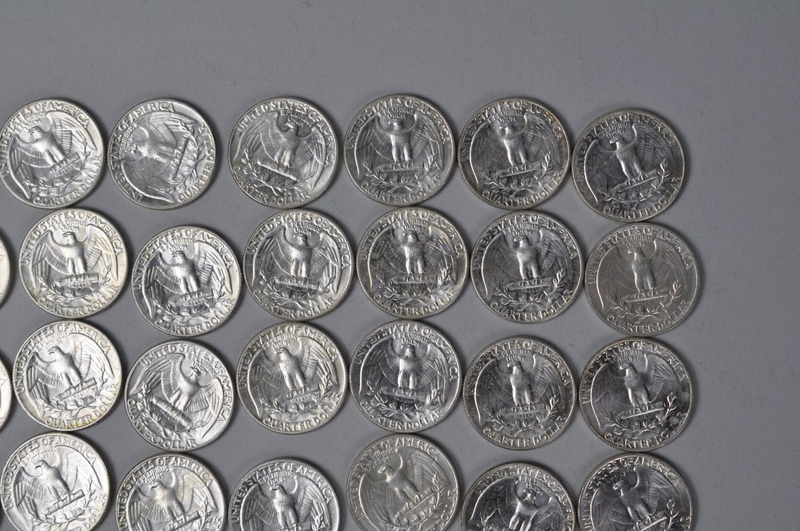 1964 US Silver Quarters, photo 10 of 12