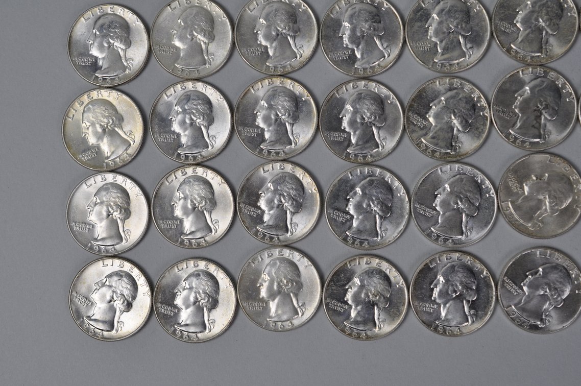 1964 US Silver Quarters, photo 5 of 12