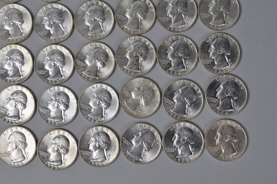 1964 US Silver Quarters, photo 6 of 12
