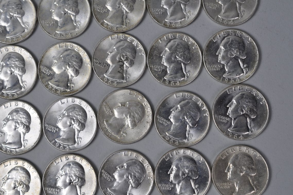 1964 US Silver Quarters, photo 7 of 12
