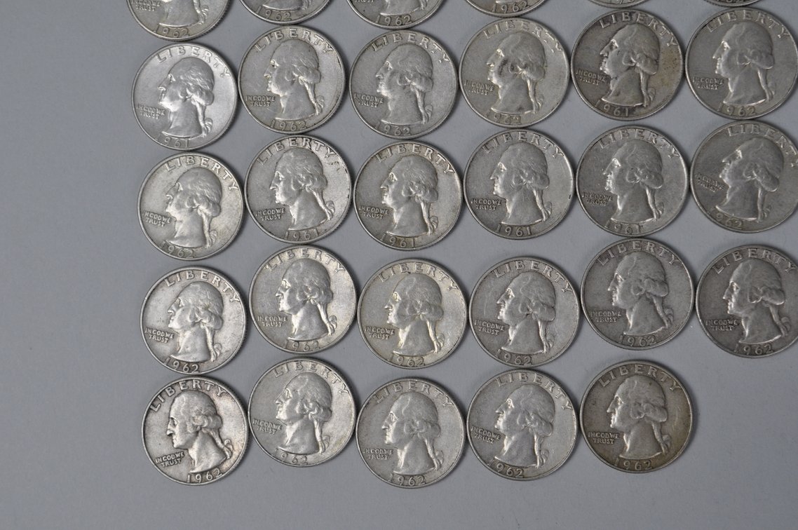 1961-1962 US Silver Quarters, photo 4 of 12