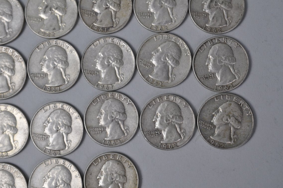 1961-1962 US Silver Quarters, photo 6 of 12