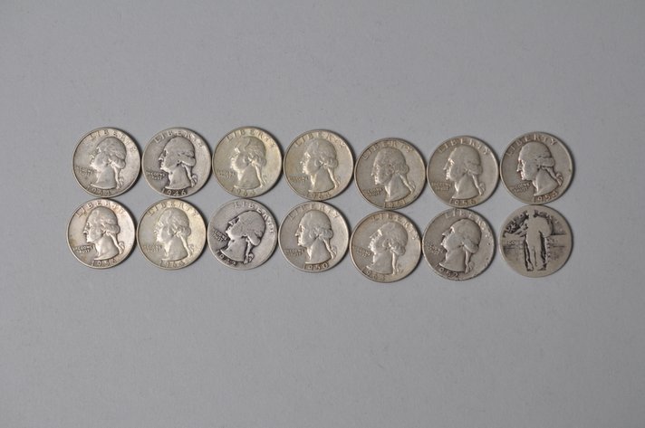 1900s US Silver Quarters