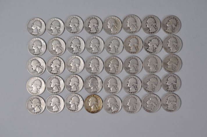 1945- 1946 US Silver Quarters