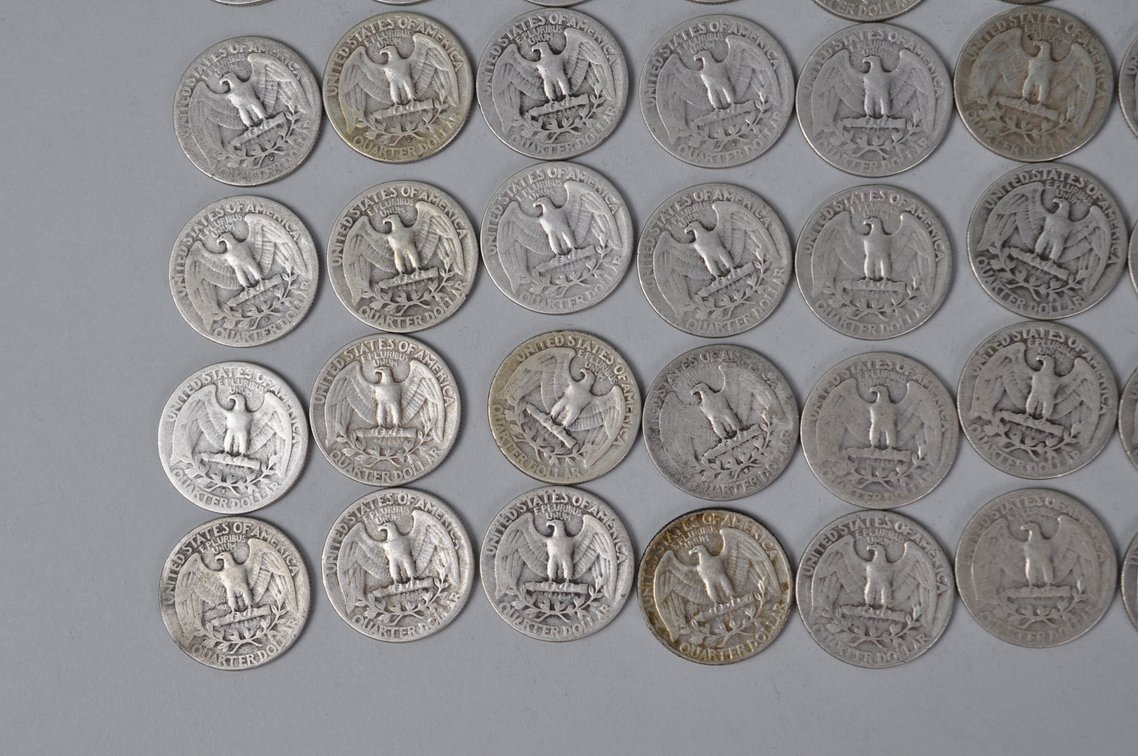 1945- 1946 US Silver Quarters, photo 9 of 10