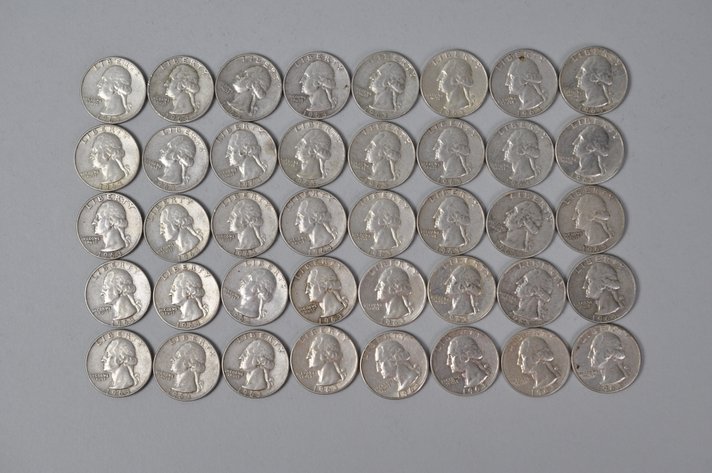1963 US Silver Quarters