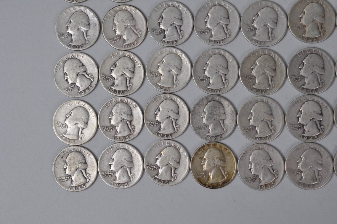 1945- 1946 US Silver Quarters, photo 4 of 10