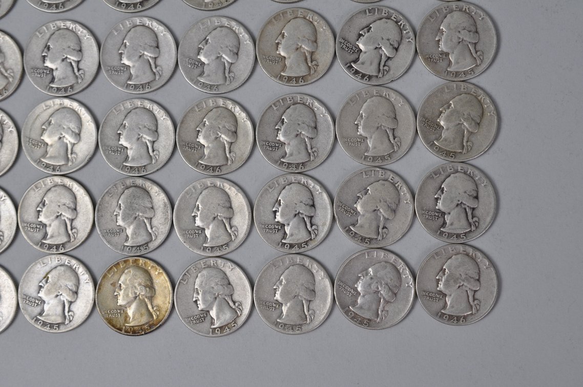 1945- 1946 US Silver Quarters, photo 5 of 10