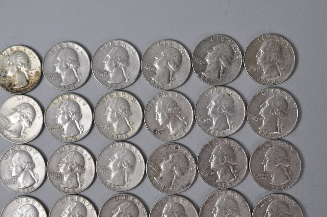 1964 US Silver Quarters, photo 3 of 10