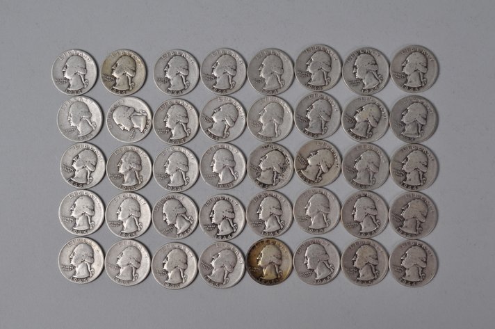 1944-1945 US Silver Quarters