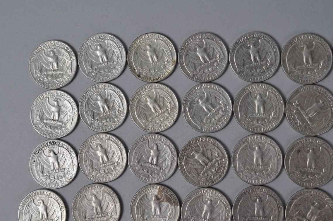 1964 US Silver Quarters, photo 7 of 10