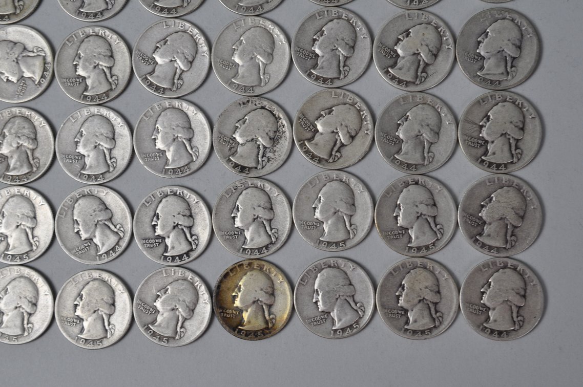 1944-1945 US Silver Quarters, photo 5 of 10