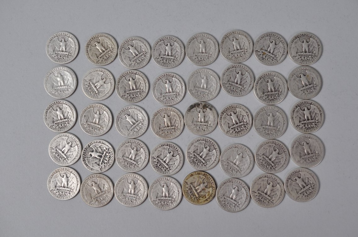 1944-1945 US Silver Quarters, photo 6 of 10