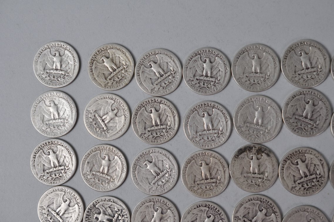 1944-1945 US Silver Quarters, photo 7 of 10