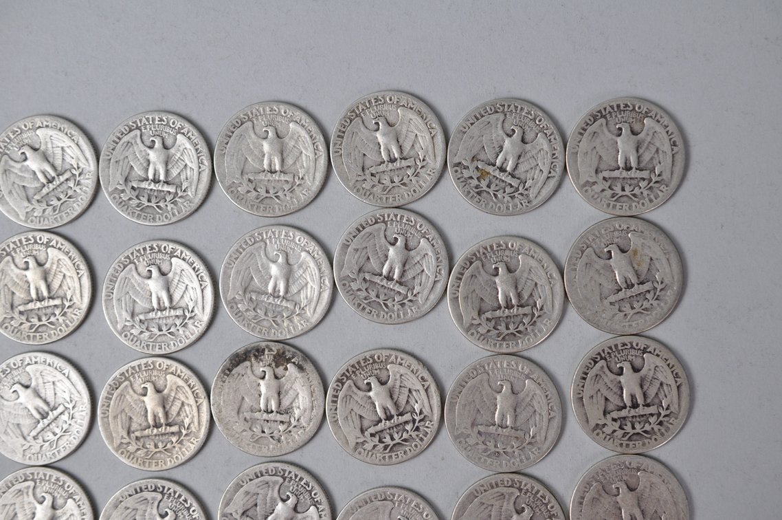 1944-1945 US Silver Quarters, photo 8 of 10