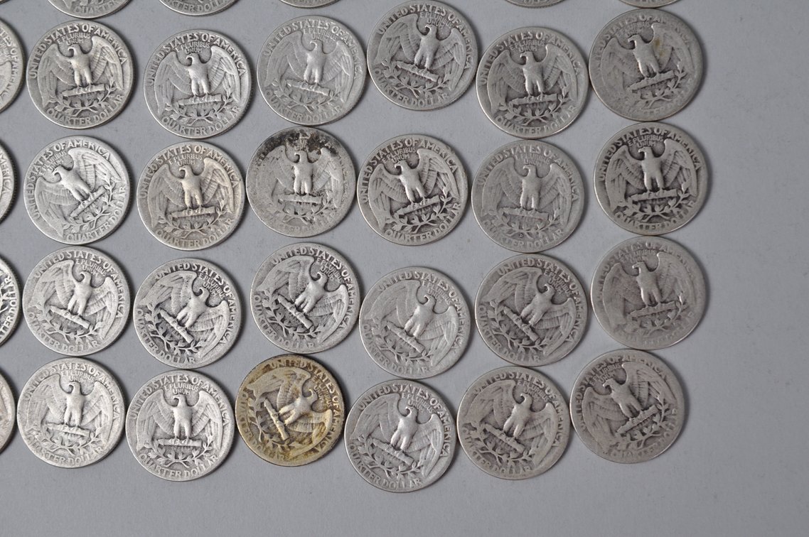 1944-1945 US Silver Quarters, photo 10 of 10