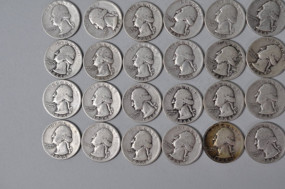 1944-1945 US Silver Quarters, photo 4 of 10