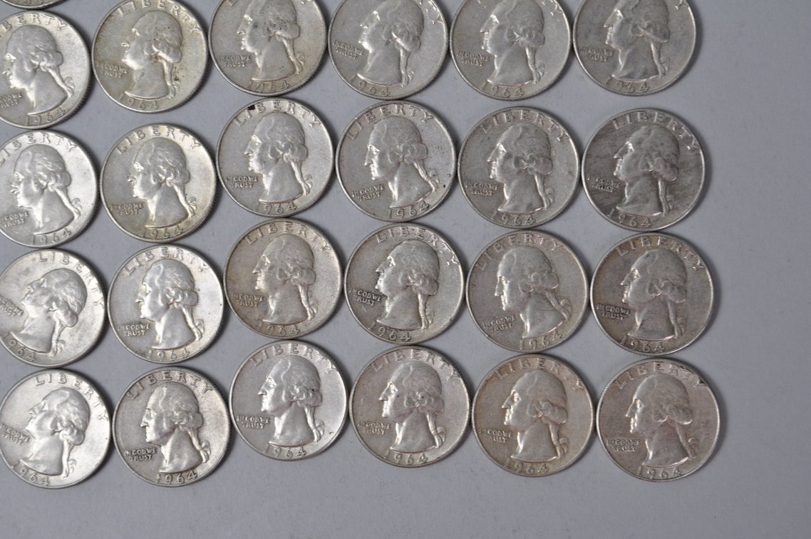 1964 US Silver Quarters, photo 5 of 11