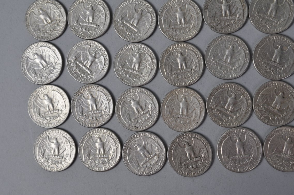 1964 US Silver Quarters, photo 9 of 11