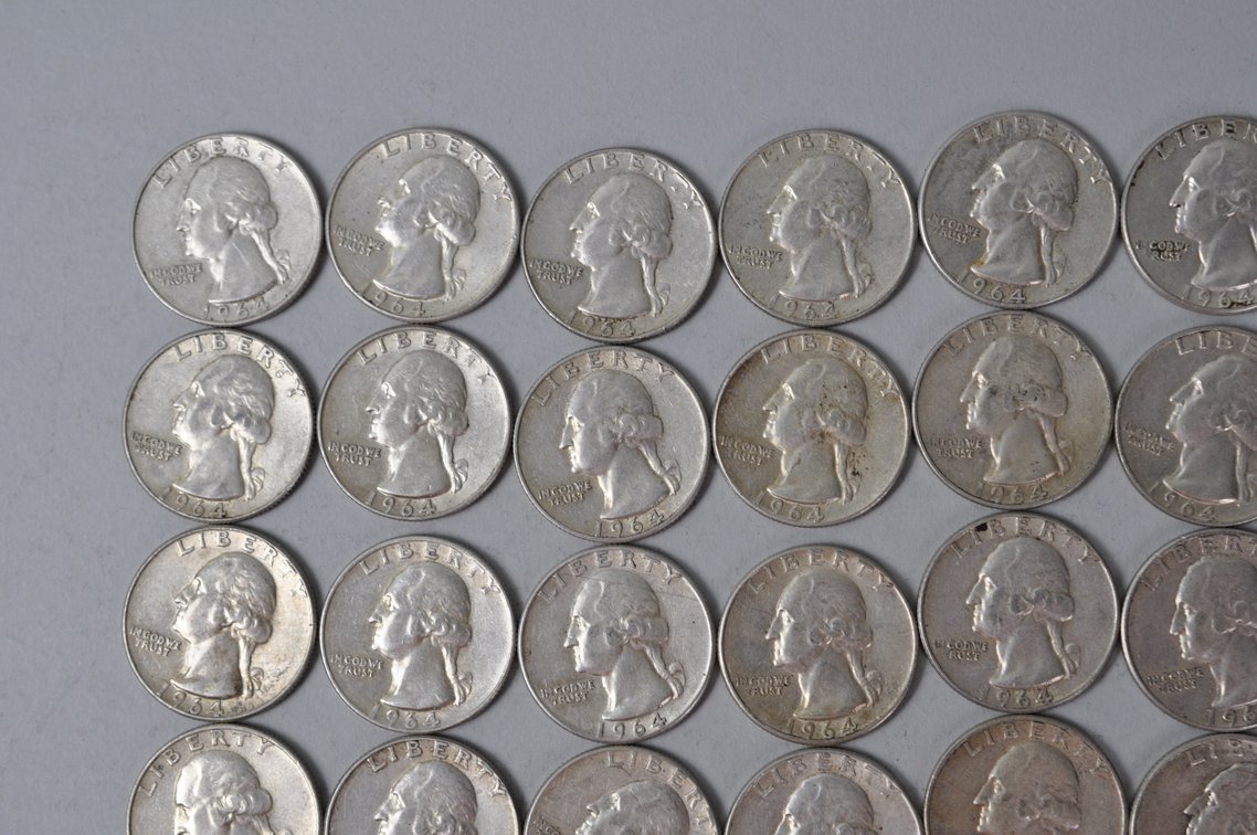 1964 US Silver Quarters, photo 2 of 11