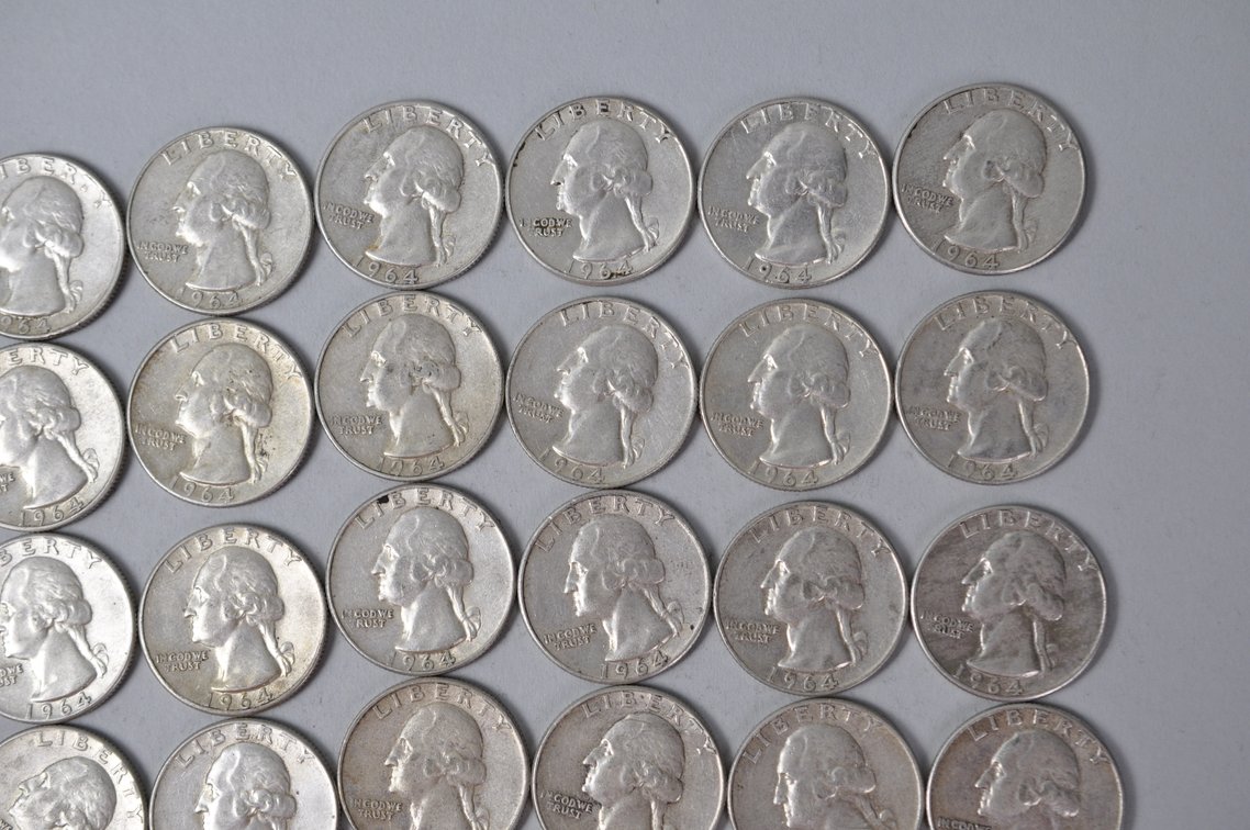 1964 US Silver Quarters, photo 3 of 11