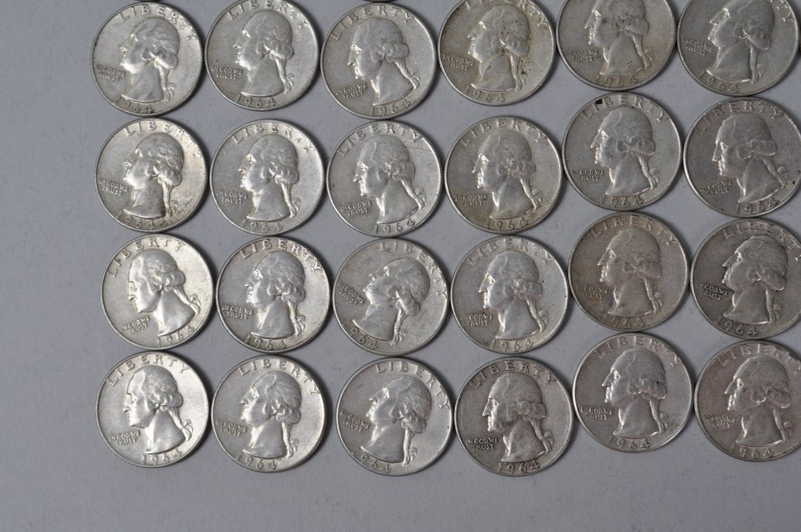 1964 US Silver Quarters, photo 4 of 11