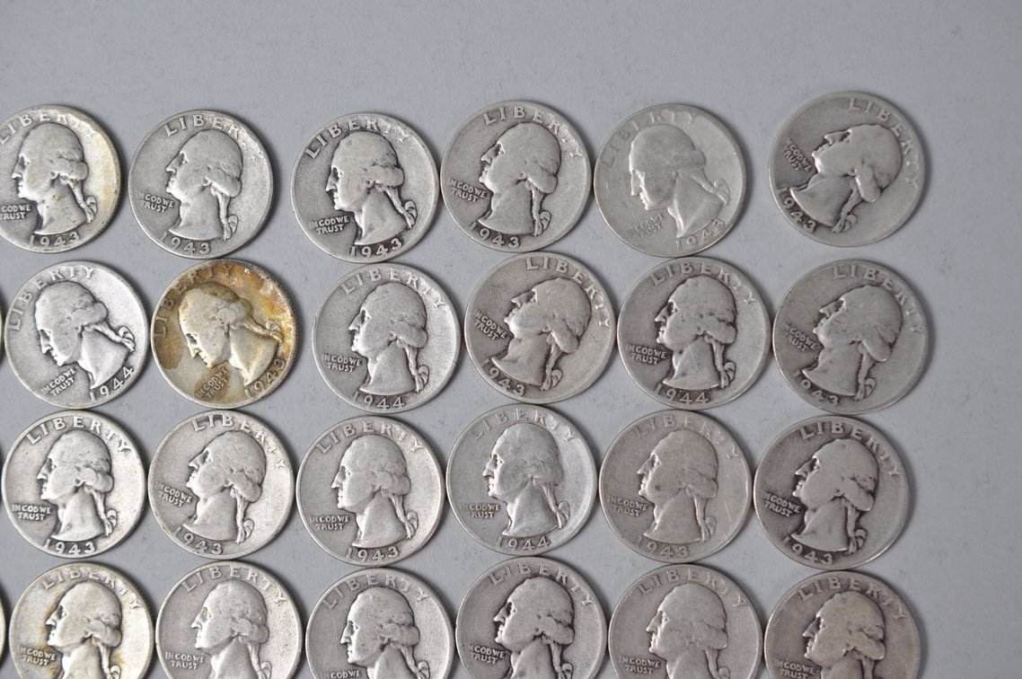 1943-1944 US Silver Quarters, photo 3 of 10