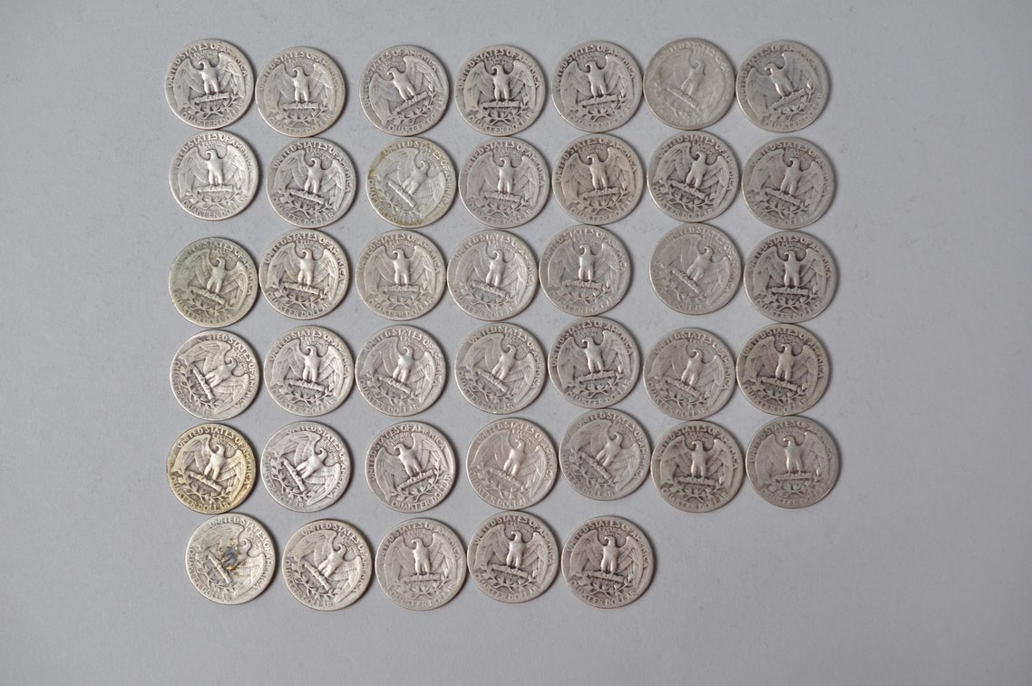 1943-1944 US Silver Quarters, photo 6 of 10
