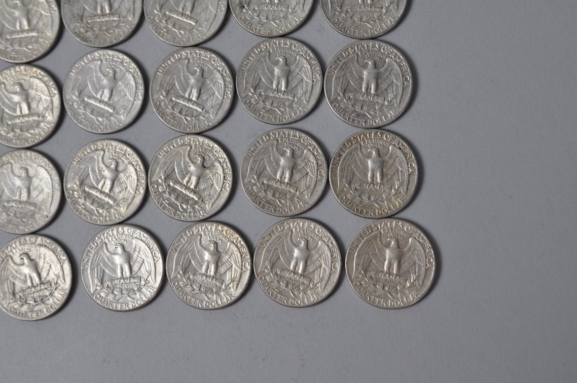 1964 US Silver Quarters, photo 10 of 11