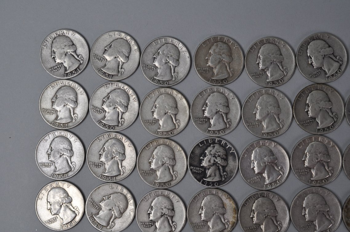 1949-1951 US Silver Quarters, photo 2 of 10
