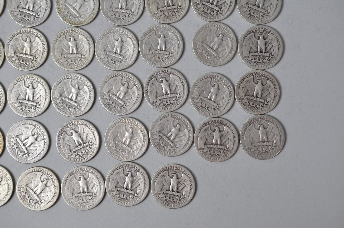 1943-1944 US Silver Quarters, photo 10 of 10