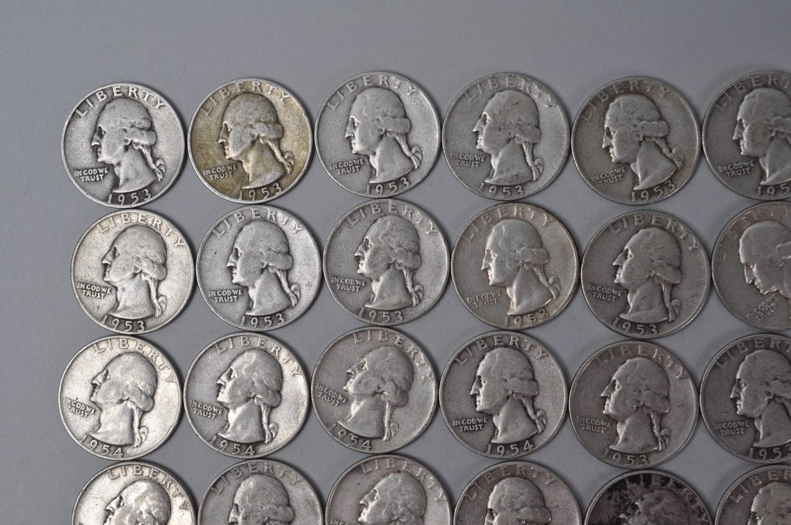 1953-1954 US Silver Quarters, photo 2 of 10