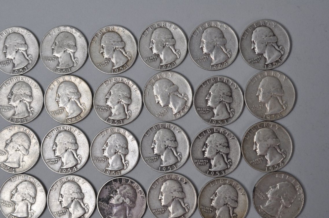 1953-1954 US Silver Quarters, photo 3 of 10