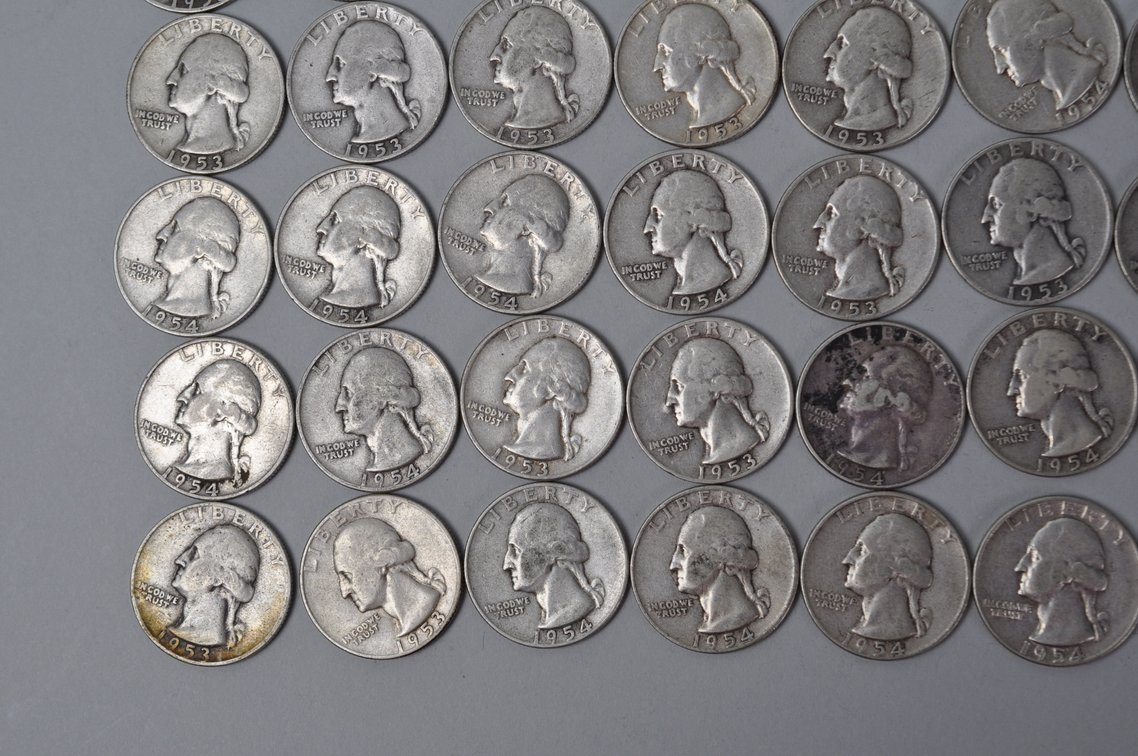 1953-1954 US Silver Quarters, photo 4 of 10