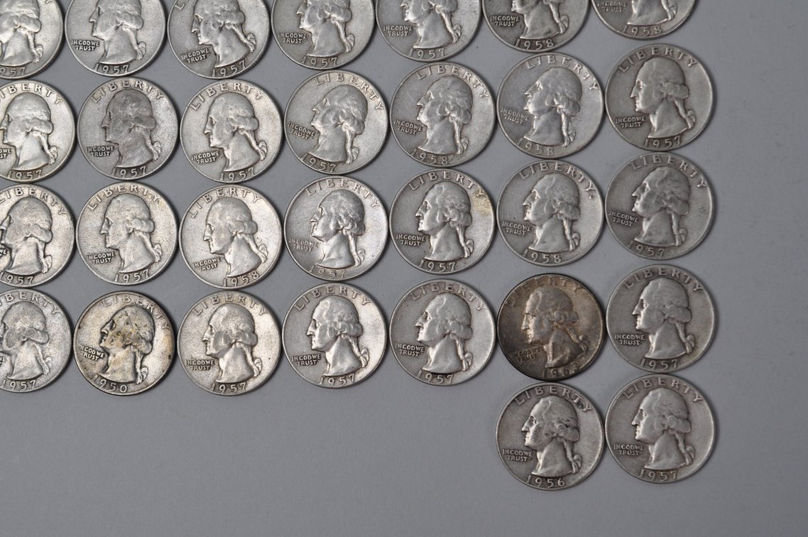 1950, 1956-1958, 1963 US Silver Quarters, photo 5 of 10